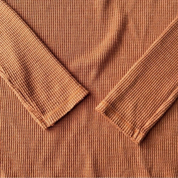 Anthropologie  T.La Waffle Knit V Neck Keyhole Long Sleeve Shirt Top - Picture 9 of 15